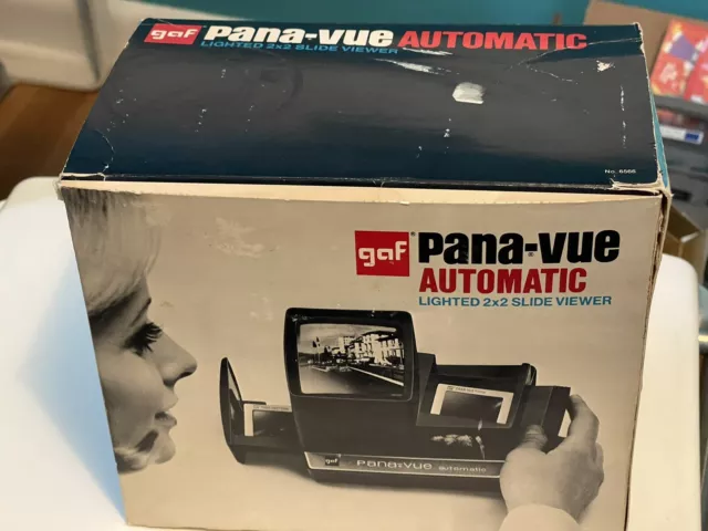 Vintage GAF Pana-Vue Automatic Lighted 2x2 Slide Viewer