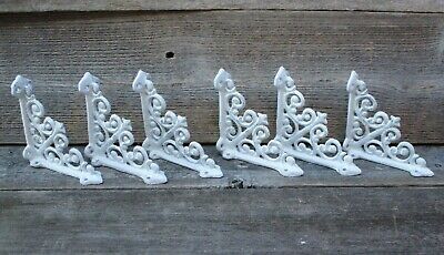 6 Antique Style Shelf Brace Wall Bracket Cast Iron Brackets SMALL White