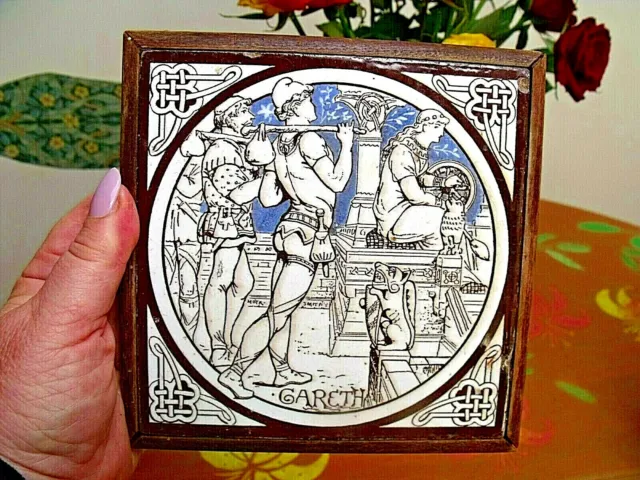 Mintons China Works Idylls Of The King 'Gareth' Tile by John Moyr Smith c.1876
