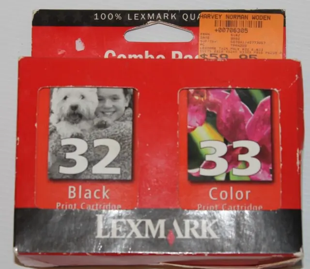 Lexmark Twin Pack 32 & 33 Cartridges P Series P6350 P4330 Z Series Z815 Sealed