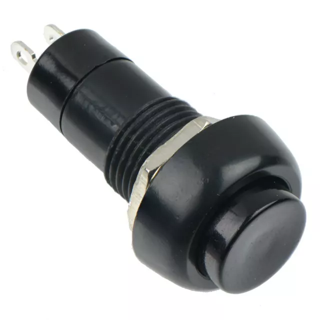 5 x Black Off-(On) Momentary Round Push Button Switch 12mm SPST