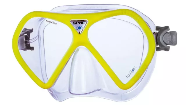 Seac Fusion Kinder Tauchmaske Schnorchelmaske Taucherbrille Schwimmbrille gelb