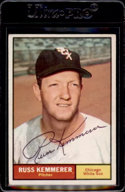 Russ Kemmerer Chicago White Sox 1961 Topps Signed Baseball Card #56 DECEASED