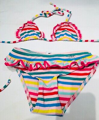 iEFiEL Ragazze Costume da Bagno Bambina Bikini a Due Pezzi Top Slip Mutandine Elegante Interno Set Mare Piscina Senza Manica Spiaggia Farfalla Spallina Tutu 3-8 Anni 