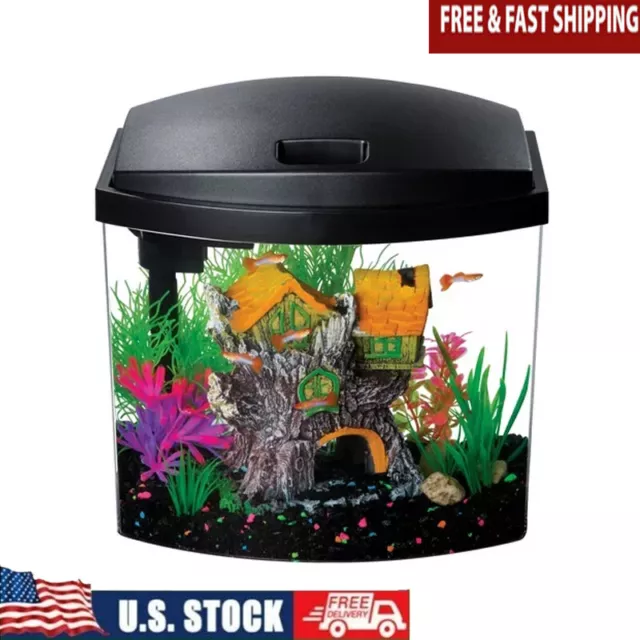 Fish Tank Aquarium 2.5 Gallons Aquatic Starter Kit Home Office Clear Acrylic NEW