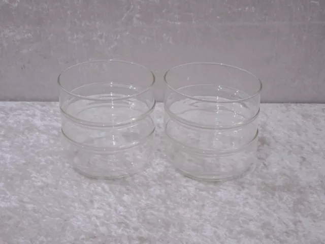 6 X Bauhaus Design Jena Verre Dessert Coupes - Vintage Um 1950/60 - 10,5 CM