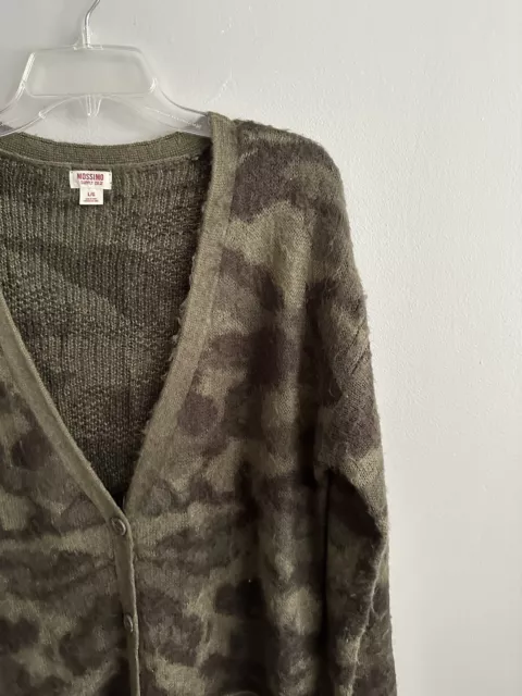 New MOSSIMO Supply CO L CAMOUFLAGE Camo Boyfriend CARDIGAN Olive V Neck Target 3