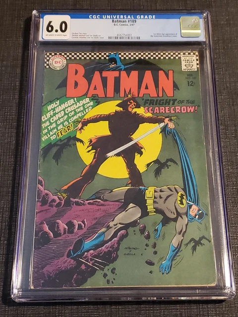 🔥1967 DC BATMAN #189 1st Silver Age Appearance of the SCARECROW (CGC 6.0)🔥