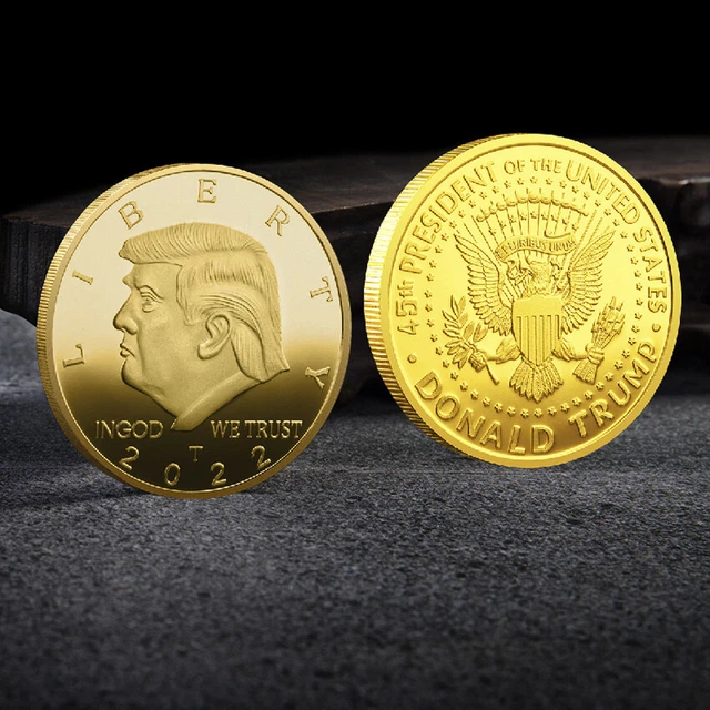 Gold US LIBERTY 2022 President Donald Trump Coin Challenge Commemorative EAGLE