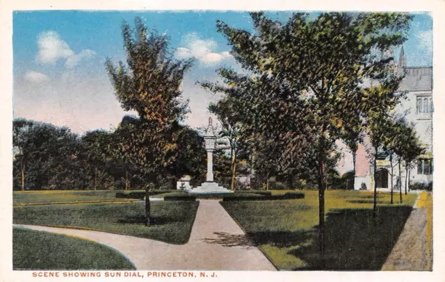 PRINCETON, NJ  New Jersey  "MATHER" SUN DIAL McCosh Courtyard   c1920's Postcard