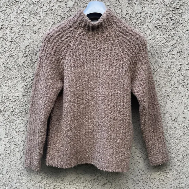 3.1 Phillip Lim Womens Boucle Jacquard Mock Neck Sweater Camel Oversized SAMPLE