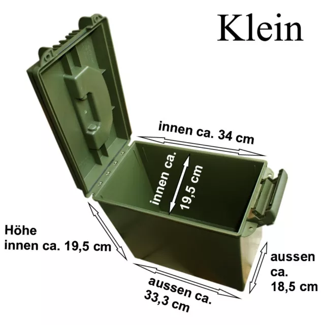 US Kunststoffkiste Outdoor Aufbewahrungsbox Transportkiste klein oder groß oliv 2