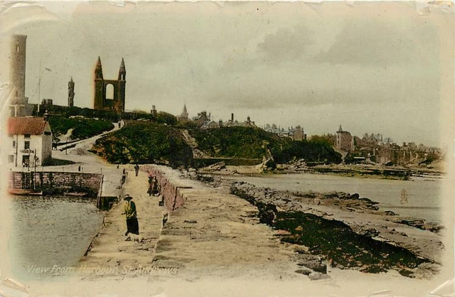 St. Andrews Scotland View From Harbour OLD PHOTO