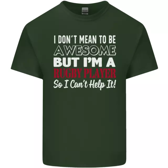 T-shirt top da uomo in cotone I Dont Mean to Be a Rugby Player divertente 8