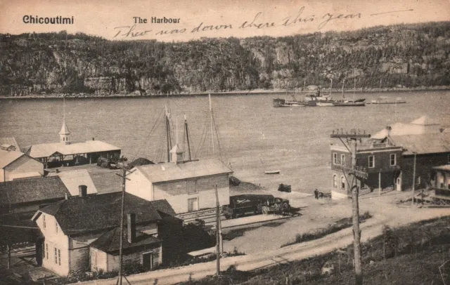 Vintage Postcard 1909 Chicoutimi The Harbour Quebec Canada