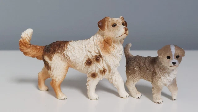 Schleich Australian Sheepdog and Puppy RARE RETIRED VGC