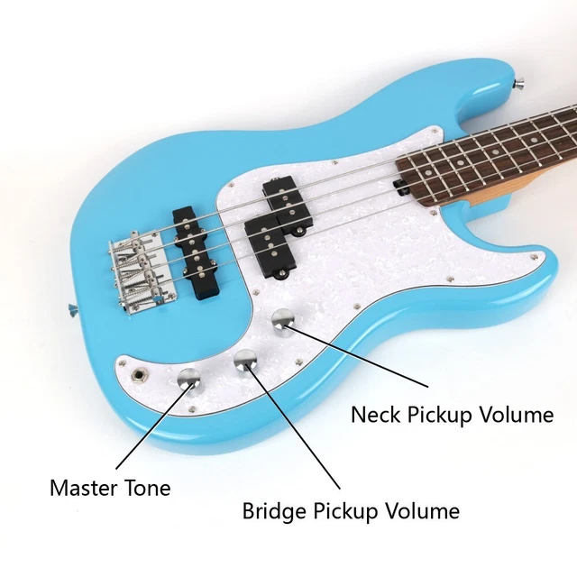 4 STRING ELECTRIC Bass Guitar Kit Set Amplifier Pick Capo Effect Tuner