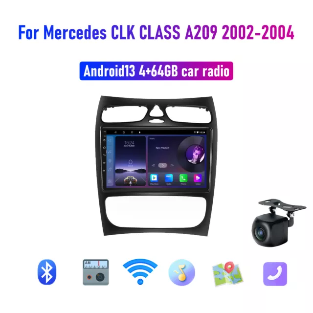 For Mercedes CLK CLASS A209 2002-2004 64GB Carplay Android13 Car Stereo Radio AM