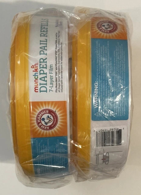 2x Munchkin Arm & Hammer Diaper Pail Refill Rings Lavender Scent 272 Count Each