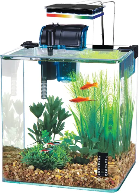 Water-World Vertex Desktop Nano Aquarium Kit with Multi-Color LED Light – Perfec