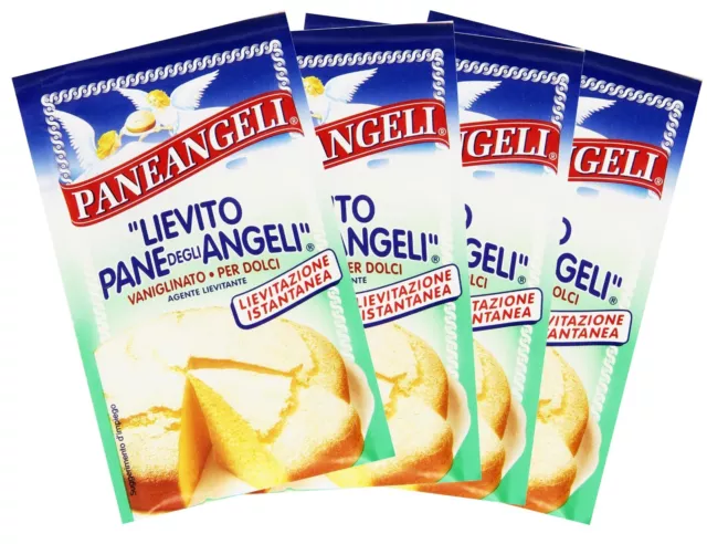 4 Packs Paneangeli Vanilla Flavoured Raising Agent, Lievito Vaniglinato 4x16g