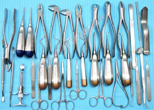 Kit D'instruments Allemand 74 Pièces Chirurgie Dentaire Buccale Extraction Ascenseurs Forceps 2