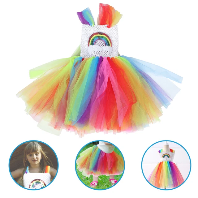 Abito Arcobaleno Gonna Arcobaleno Per Bambini Abito Principessa