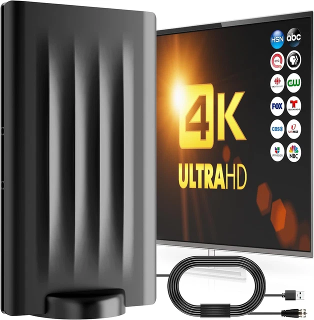 Antenna TV Digitale Interna 2024 - Amplificata 250 Miglia Per 4K/HD, Con Cavo 5M | Riceve Canali Gratis - Foto 12