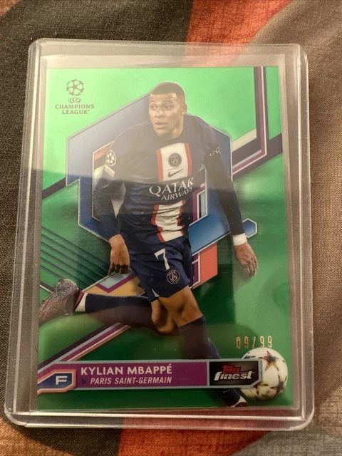 2022/23 Topps Finest Uefa Kylian Mbappe Green Refractor /99