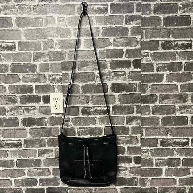 Frye Olivia Black Leather Crossbody Bucket Bag Purse
