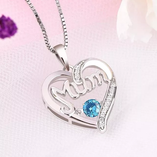 SALE Mums 925 Sterling Silver Necklace · Heart Shape Pendant Jewellery Chain UK 2