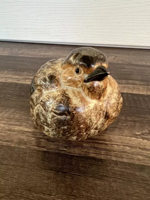 Vintage Japanese Pottery Sparrow Bird Figurine Chick