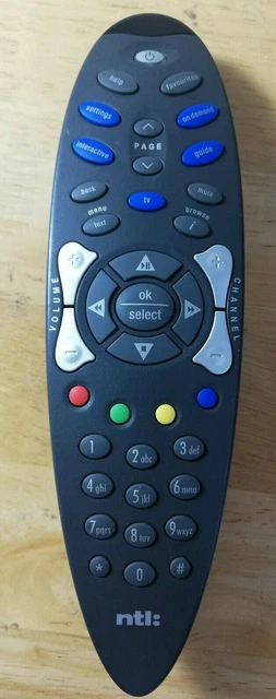 ORIGINAL GENUINE NTL RDC 002 Cable TV Box Blue Remote Control Virgin ...
