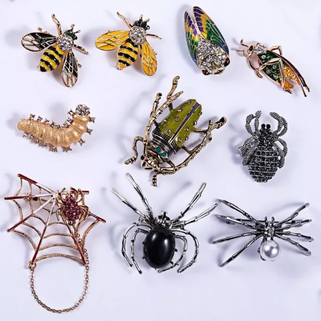 Charm Women Men Jewellery Gift Animal Insect Bee Spider Pearl Crystal Brooch Pin