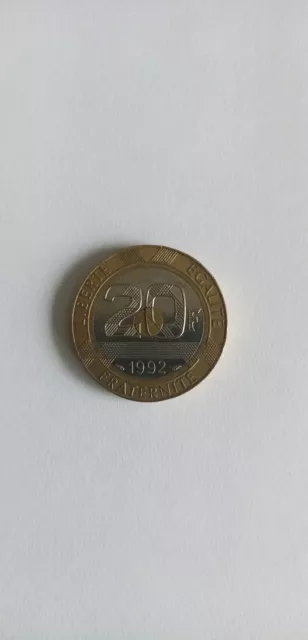 pièce de monnaie, française 20 euros 1992.