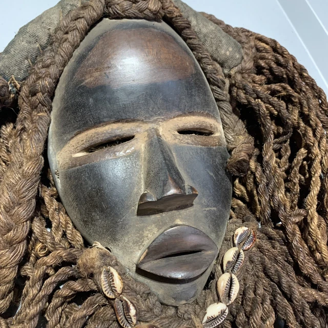 Dan Mask with Cowries and Rope Beard African mask great size OFFERS #4 2