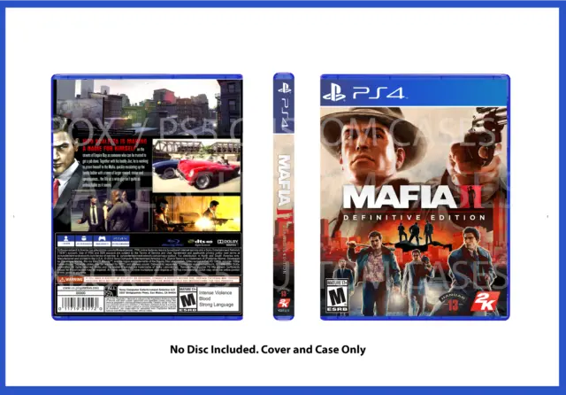 XBOX PS4 MAFIA 2 Definitive CUSTOM REPLACEMENT CASE NO DISC SEE