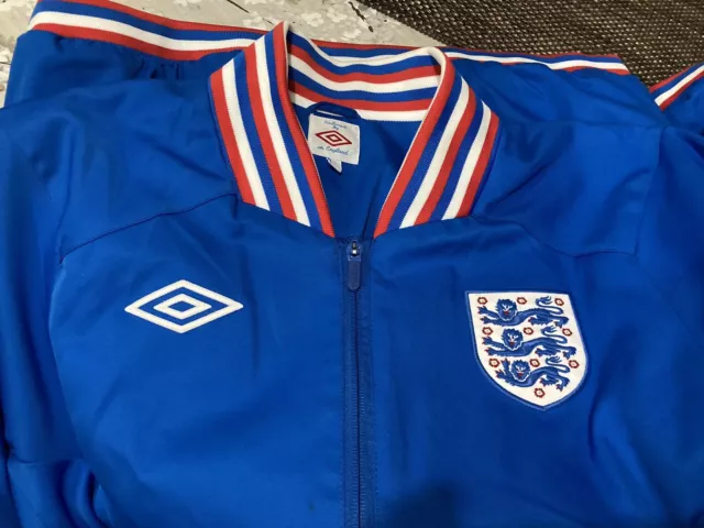 ENGLAND UMBRO Football Jacket Men's Large Track Top Retro Blue 1966 Anthem