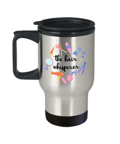 The Hair Whisperer Travel Mug - The Hair Whisperer Insulated Coffee Tumbler Cup