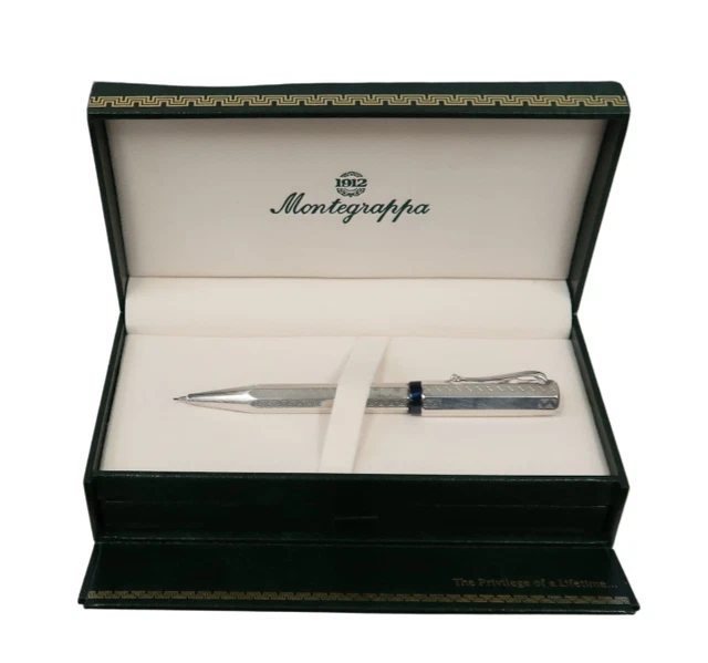 MONTEGRAPPA STERLING SILVER 925 Privilege Deco Pearl Grey Resin