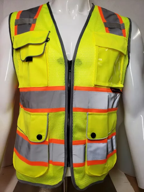 FX SAFETY VEST -Class 2 High Visibility Reflective Yellow Safety Vest FXSV8