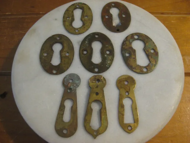8 x Vintage Reclaimed Keyhole Escutcheons