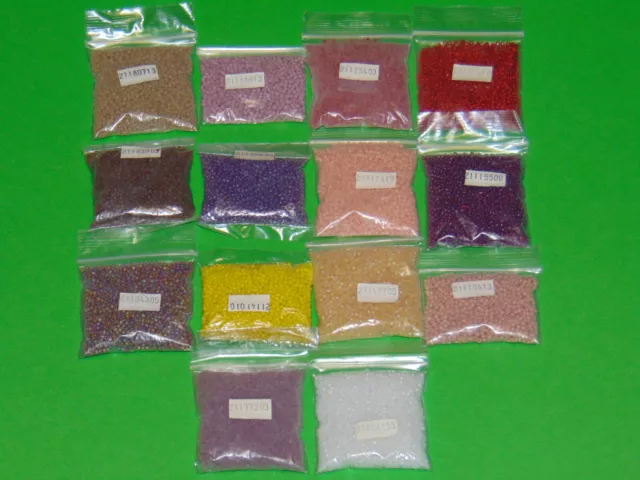 Seed Bead Variety 11/0 Czech & or Japanese Lot of 14 Packs 254 Grams NOS
