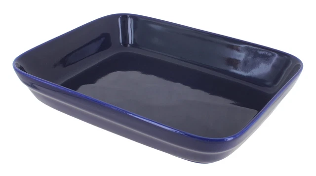 Blue Rose Polish Pottery Cobalt Medium Rectangular Baker