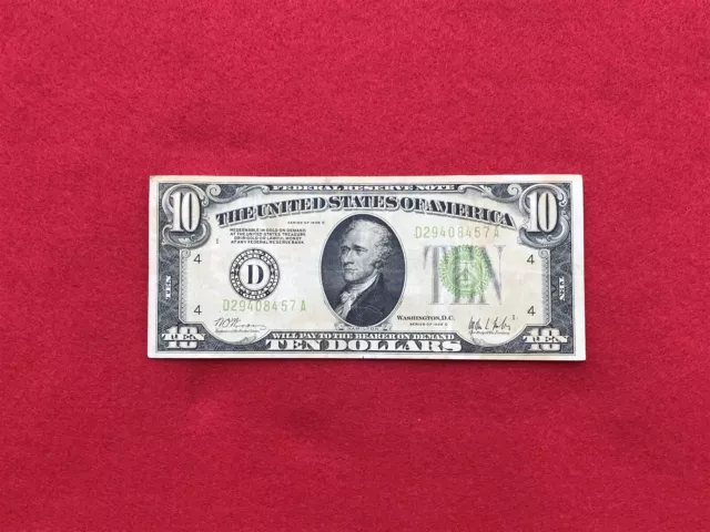 FR-2003D 1928 C Series $10 Cleveland Federal Reserve Note *Very Fine*