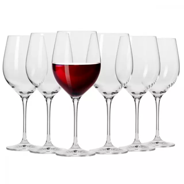 Krosno Harmony Copas de Vino Tinto Rojo | 6 pcs | 530 ml | Lavavajillas