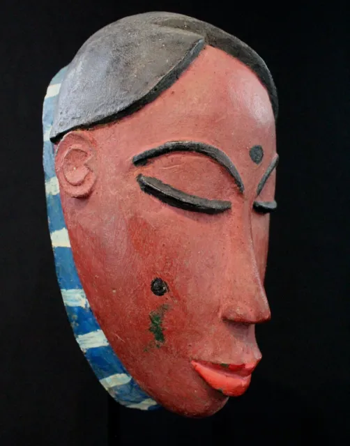 Arte Africano tribal - Antico Maschera Di Famiglia Baule Akan - 19 CMS