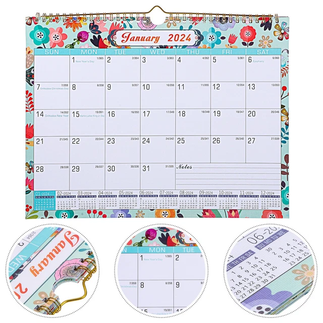 2024 CALENDAR TEAR Daily Wall 2023 Planning Wired Desktop Block Office