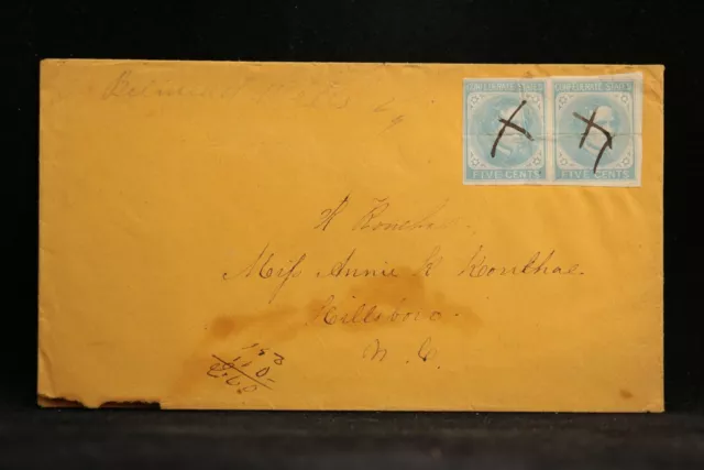 Confederate: Belmead Mills Va. CSA #6 Horizontal Pair, Cover, DPO Powhatan Co