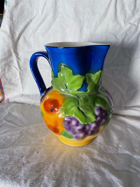 Ditmar Urbach Pitcher Made in Czechoslovakia Fruit Motif W stamp